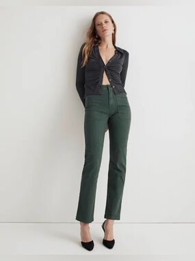 Madewell The '90s Straight Utility Pant -Old Spruce•Comfort Stretch- Size 24